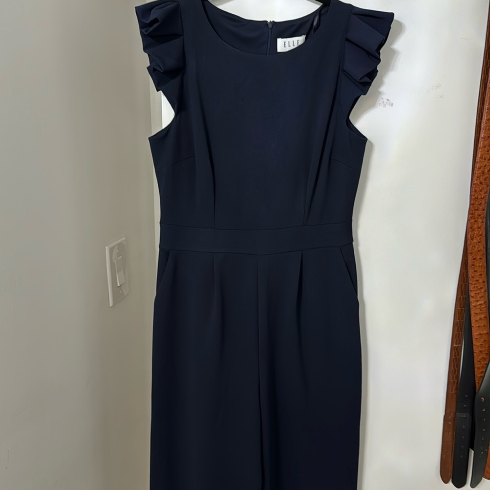 Navy wideleg jumpsuit